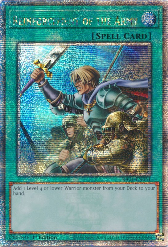 Reinforcement of the Army [RA01-EN051] Quarter Century Secret Rare | Card Merchant Takapuna