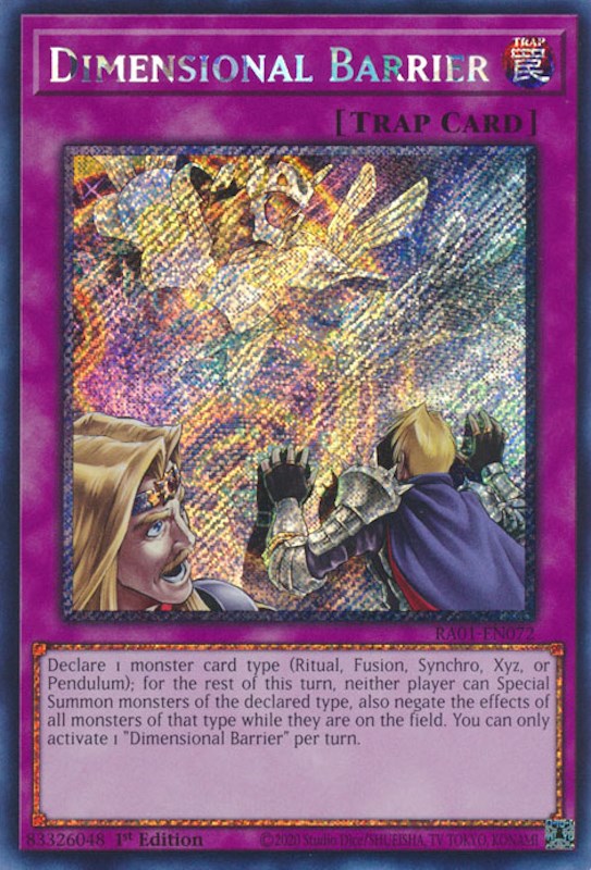 Dimensional Barrier [RA01-EN072] Platinum Secret Rare | Card Merchant Takapuna