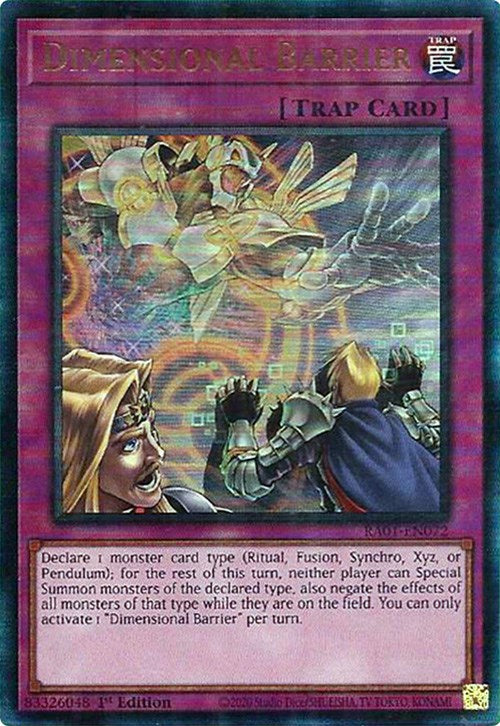 Dimensional Barrier [RA01-EN072] Prismatic Ultimate Rare | Card Merchant Takapuna