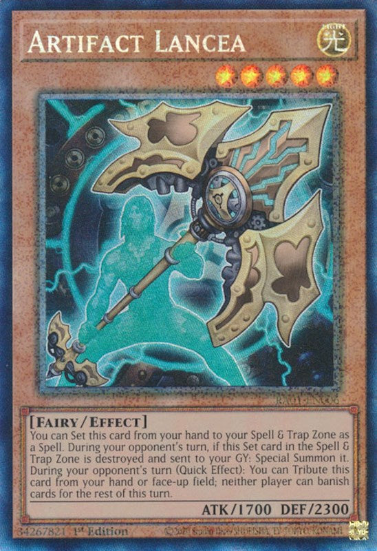 Artifact Lancea [RA01-EN006] Prismatic Collector's Rare | Card Merchant Takapuna