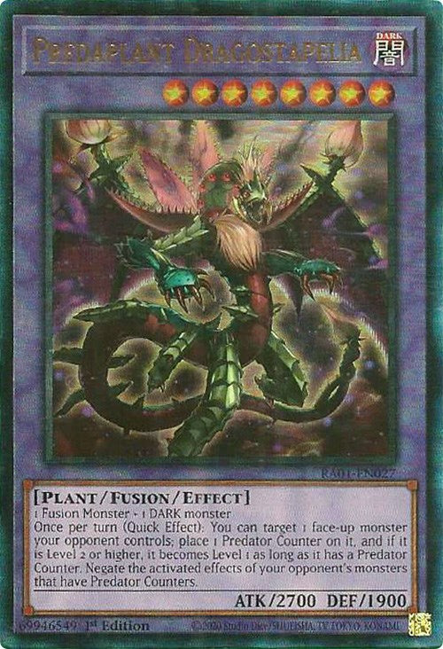 Predaplant Dragostapelia [RA01-EN027] Prismatic Ultimate Rare | Card Merchant Takapuna