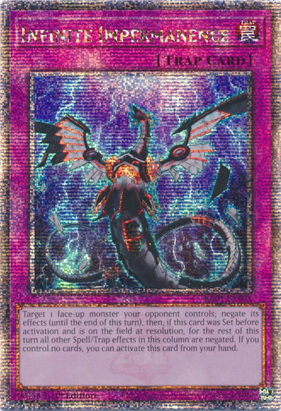 Infinite Impermanence [RA01-EN075] Quarter Century Secret Rare | Card Merchant Takapuna