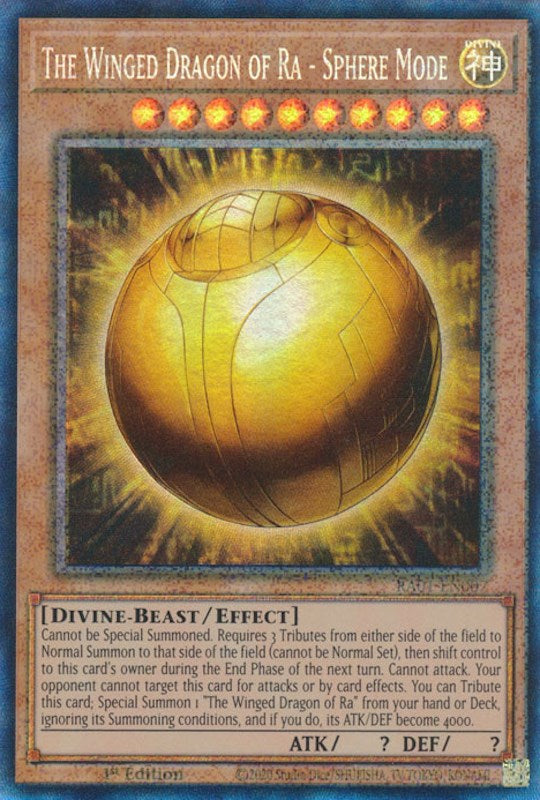 The Winged Dragon of Ra - Sphere Mode [RA01-EN007] Prismatic Collector's Rare | Card Merchant Takapuna