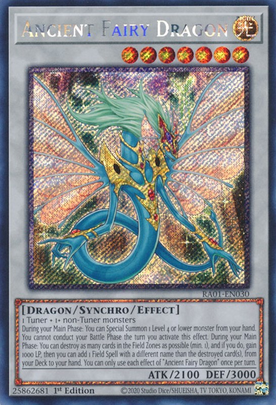 Ancient Fairy Dragon [RA01-EN030] Platinum Secret Rare | Card Merchant Takapuna