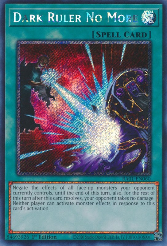 Dark Ruler No More [RA01-EN060] Platinum Secret Rare | Card Merchant Takapuna