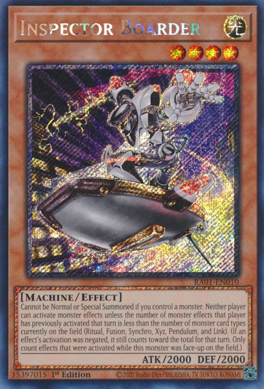 Inspector Boarder [RA01-EN010] Platinum Secret Rare | Card Merchant Takapuna