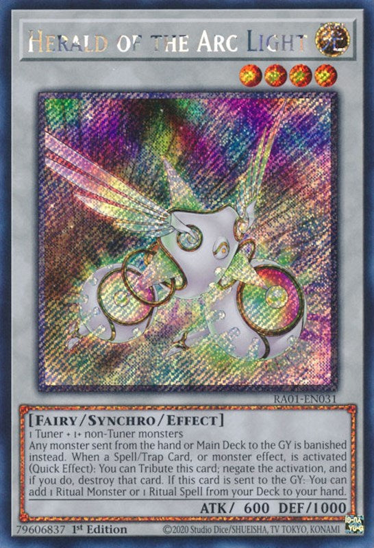 Herald of the Arc Light [RA01-EN031] Platinum Secret Rare | Card Merchant Takapuna