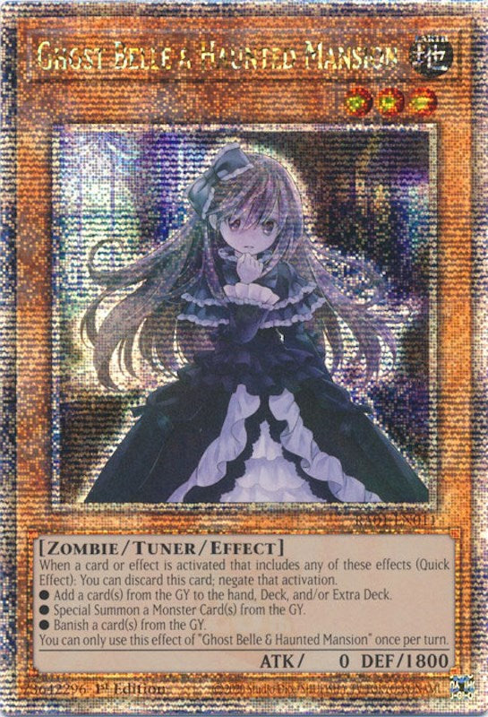 Ghost Belle & Haunted Mansion [RA01-EN011] Quarter Century Secret Rare | Card Merchant Takapuna