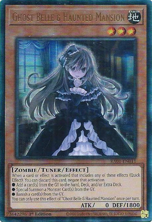 Ghost Belle & Haunted Mansion [RA01-EN011] Prismatic Ultimate Rare | Card Merchant Takapuna