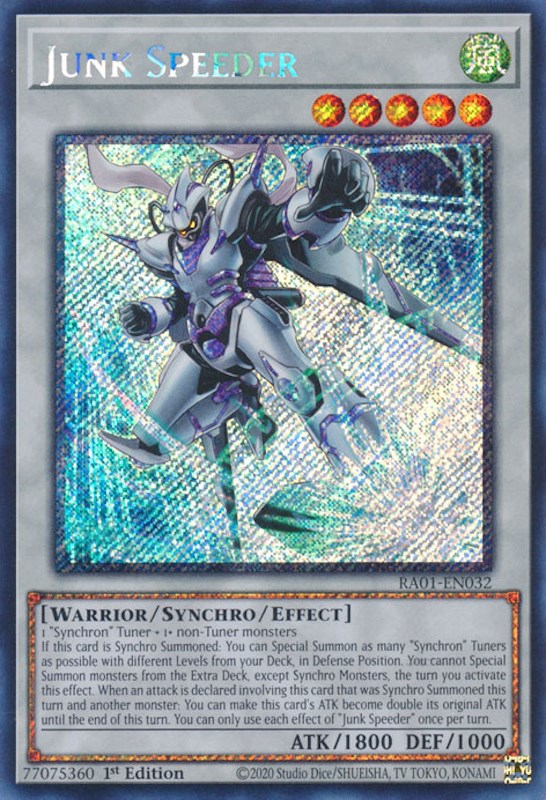 Junk Speeder [RA01-EN032] Platinum Secret Rare | Card Merchant Takapuna