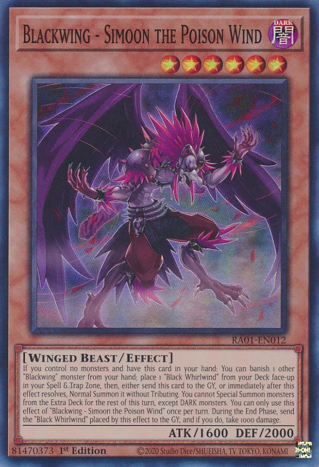 Blackwing - Simoon the Poison Wind [RA01-EN012] Super Rare | Card Merchant Takapuna
