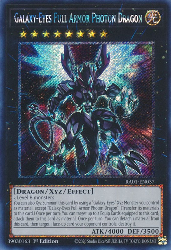 Galaxy-Eyes Full Armor Photon Dragon [RA01-EN037] Platinum Secret Rare | Card Merchant Takapuna