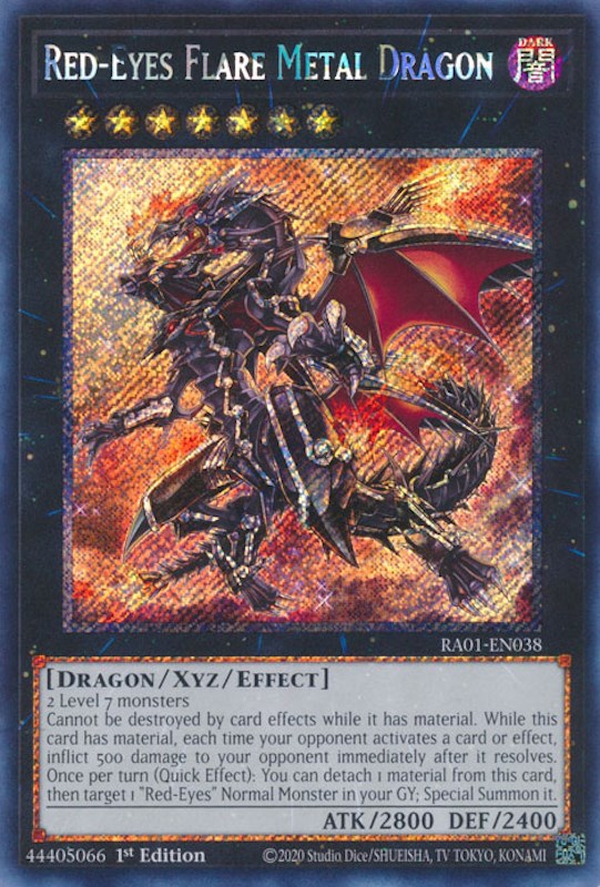 Red-Eyes Flare Metal Dragon [RA01-EN038] Platinum Secret Rare | Card Merchant Takapuna