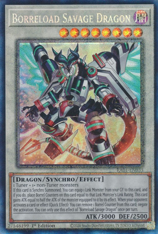 Borreload Savage Dragon [RA01-EN033] Prismatic Collector's Rare | Card Merchant Takapuna