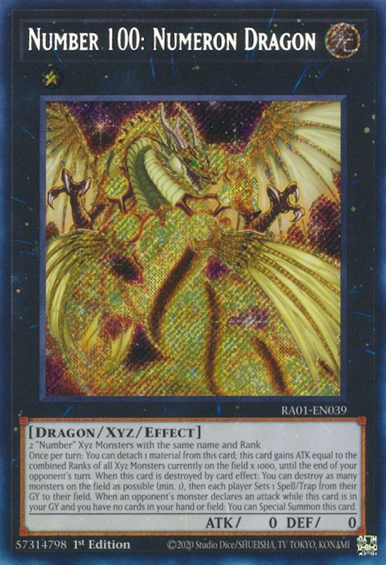 Number 100: Numeron Dragon [RA01-EN039] Secret Rare | Card Merchant Takapuna