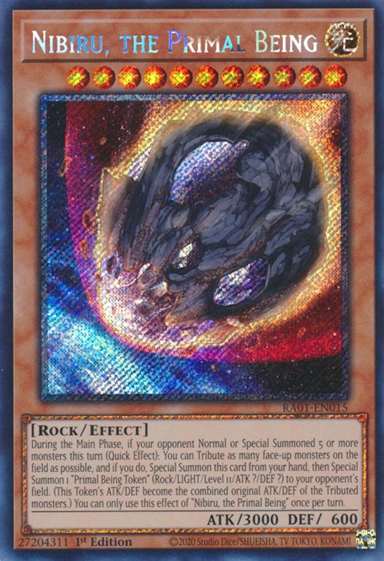 Nibiru, the Primal Being [RA01-EN015] Platinum Secret Rare | Card Merchant Takapuna