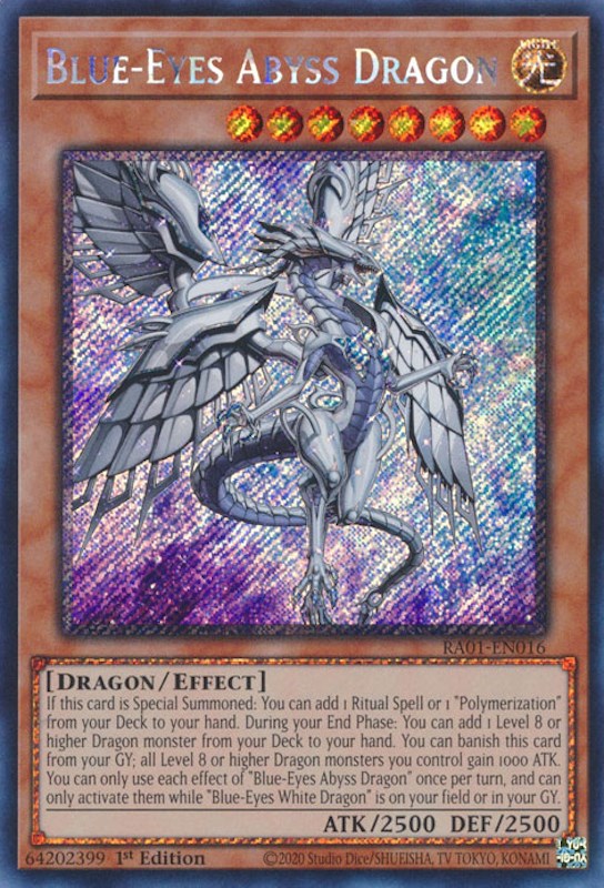 Blue-Eyes Abyss Dragon [RA01-EN016] Platinum Secret Rare | Card Merchant Takapuna