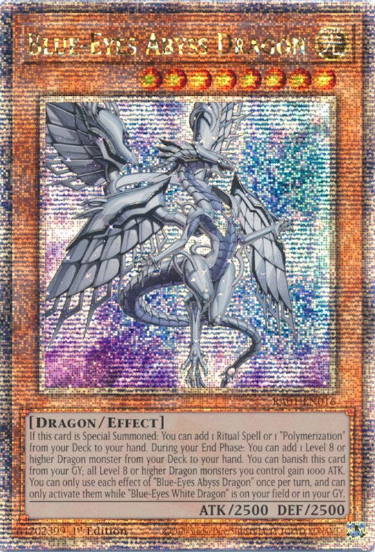 Blue-Eyes Abyss Dragon [RA01-EN016] Quarter Century Secret Rare | Card Merchant Takapuna