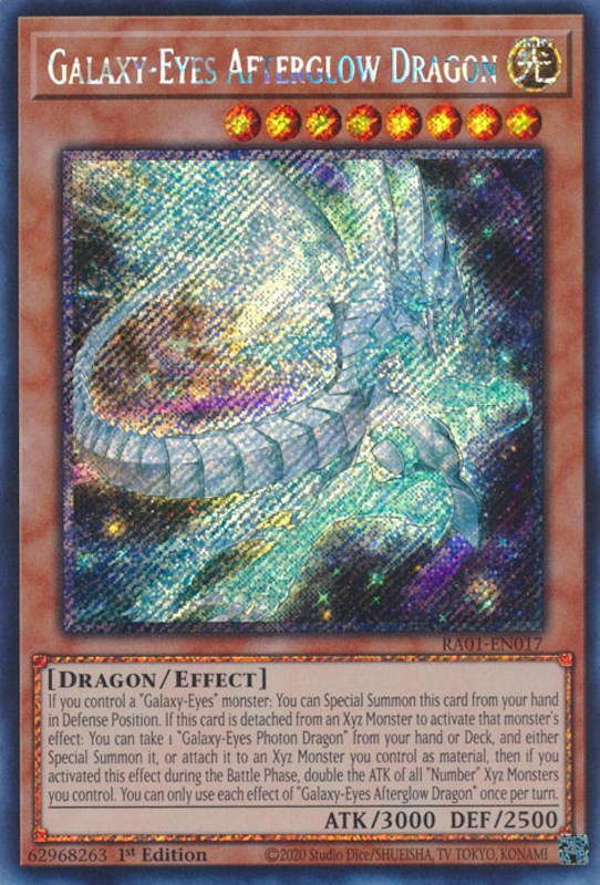 Galaxy-Eyes Afterglow Dragon [RA01-EN017] Platinum Secret Rare | Card Merchant Takapuna