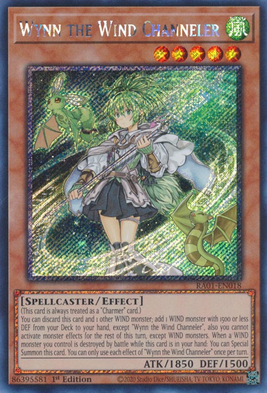 Wynn the Wind Channeler [RA01-EN018] Platinum Secret Rare | Card Merchant Takapuna