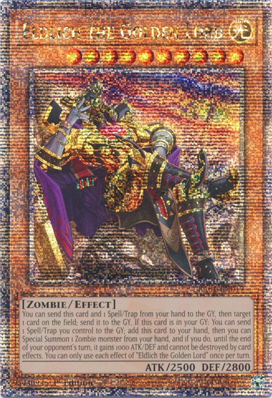 Eldlich the Golden Lord (Alternate Art) [RA01-EN019] Quarter Century Secret Rare | Card Merchant Takapuna