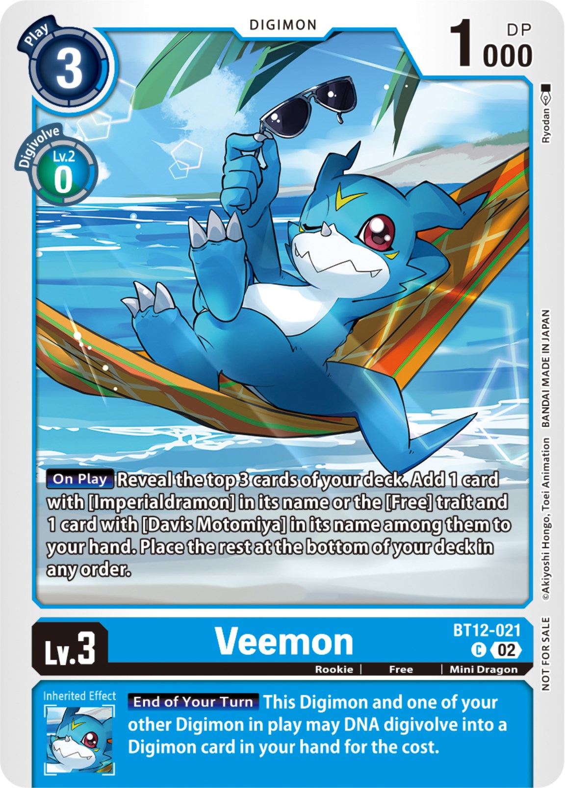 Veemon [BT12-021] (NYCC 2023 Demo Deck) [Across Time] | Card Merchant Takapuna