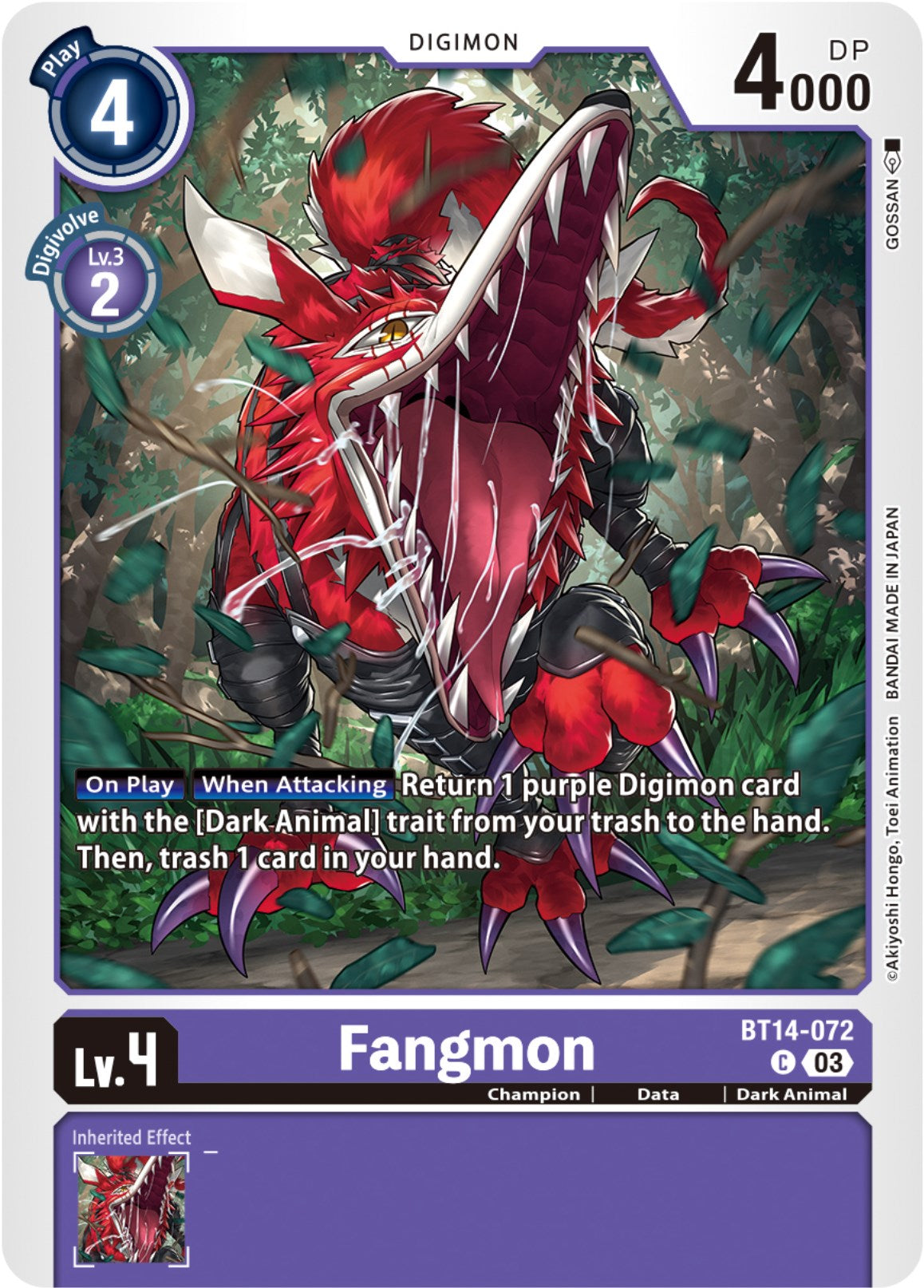 Fangmon [BT14-072] [Blast Ace] | Card Merchant Takapuna