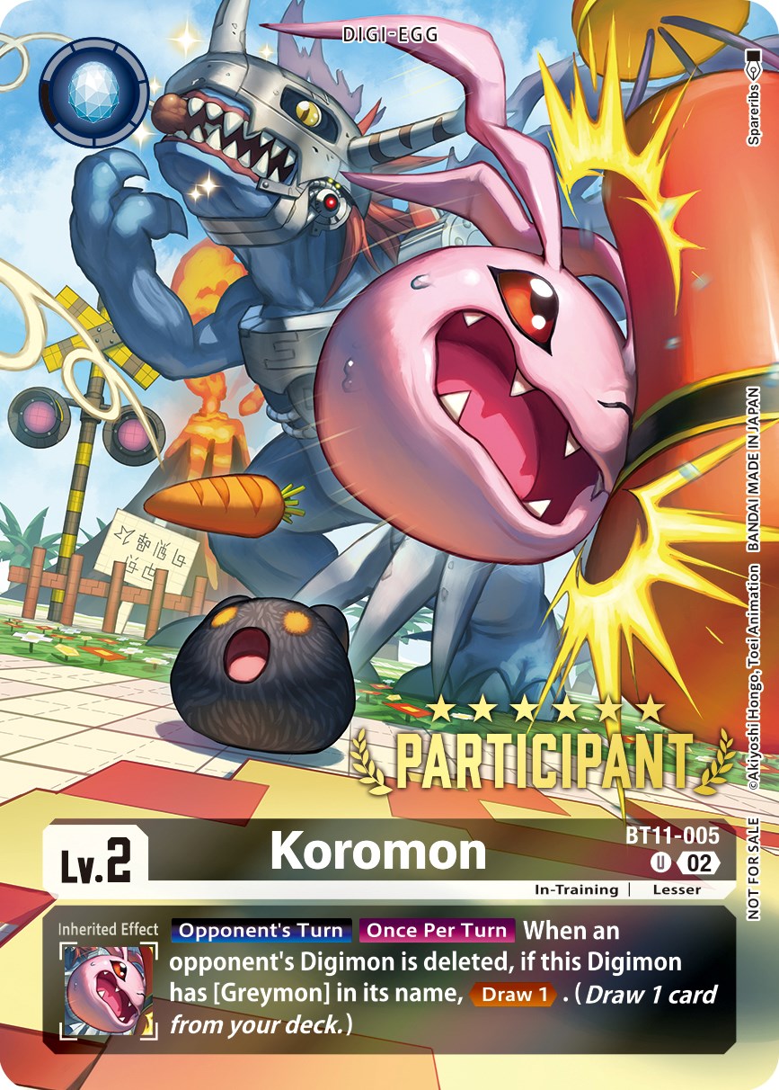 Koromon [BT11-005] (Digimon 3-On-3 November 2023 Participation) [Dimensional Phase] | Card Merchant Takapuna