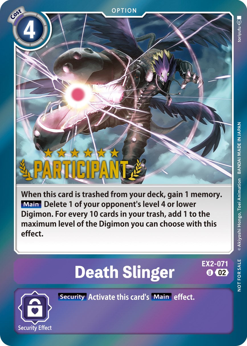 Death Slinger [EX2-071] (Digimon 3-On-3 November 2023 Participation) [Digital Hazard] | Card Merchant Takapuna