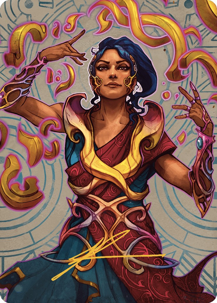 Saheeli, the Sun's Brilliance Art Card (Gold-Stamped Signature) [The Lost Caverns of Ixalan Art Series] | Card Merchant Takapuna