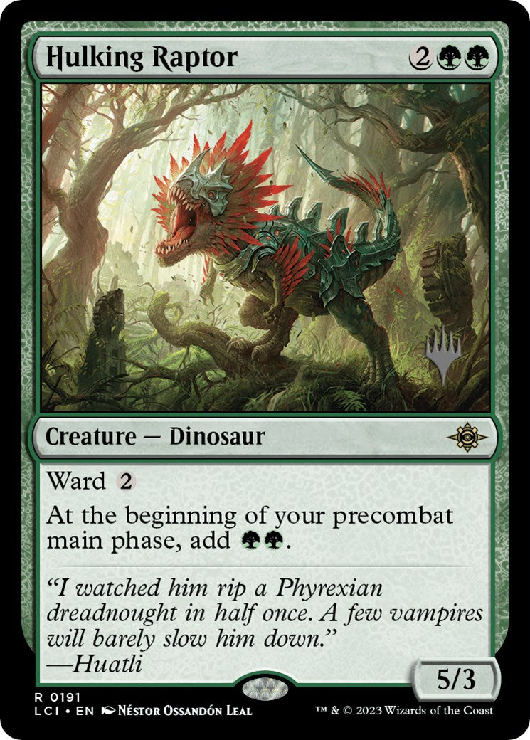 Hulking Raptor (Promo Pack) [The Lost Caverns of Ixalan Promos] | Card Merchant Takapuna