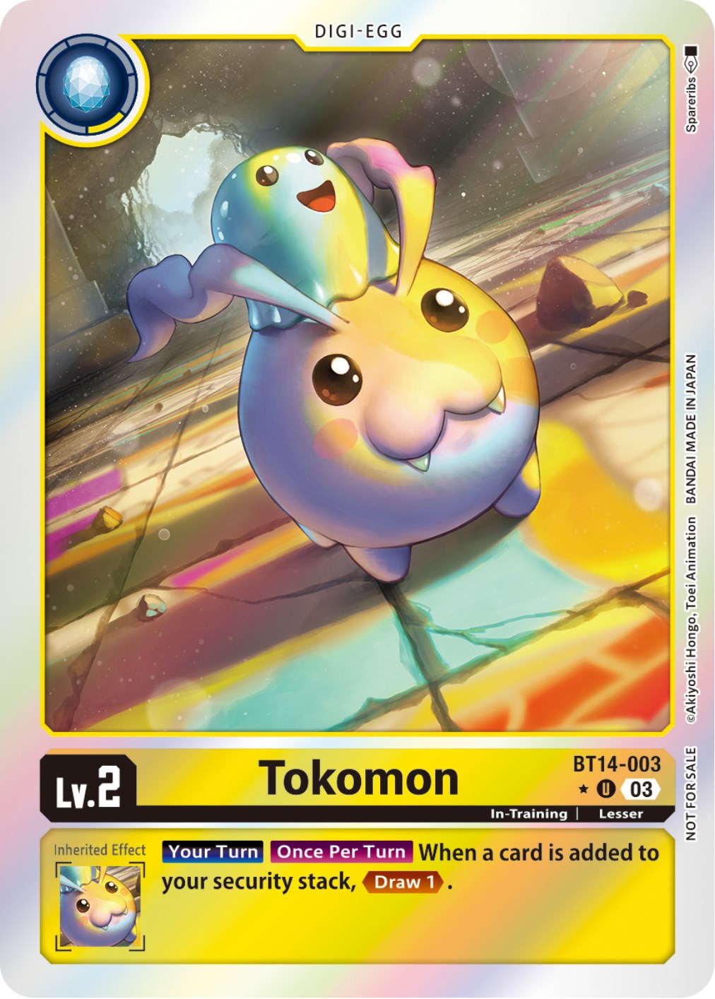 Tokomon [BT14-003] (Blast Ace Box Promotion Pack) [Blast Ace] | Card Merchant Takapuna