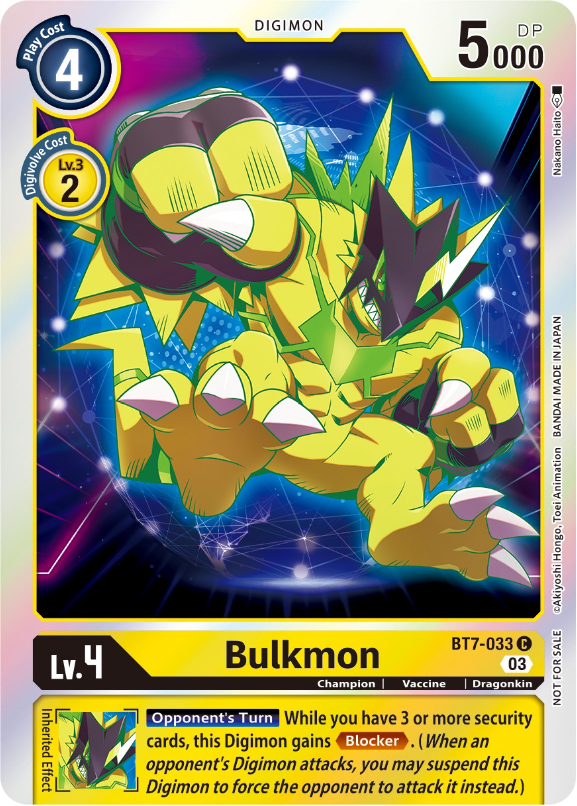 Bulkmon [BT7-033] (Official Tournament Pack Vol.11) [Next Adventure] | Card Merchant Takapuna