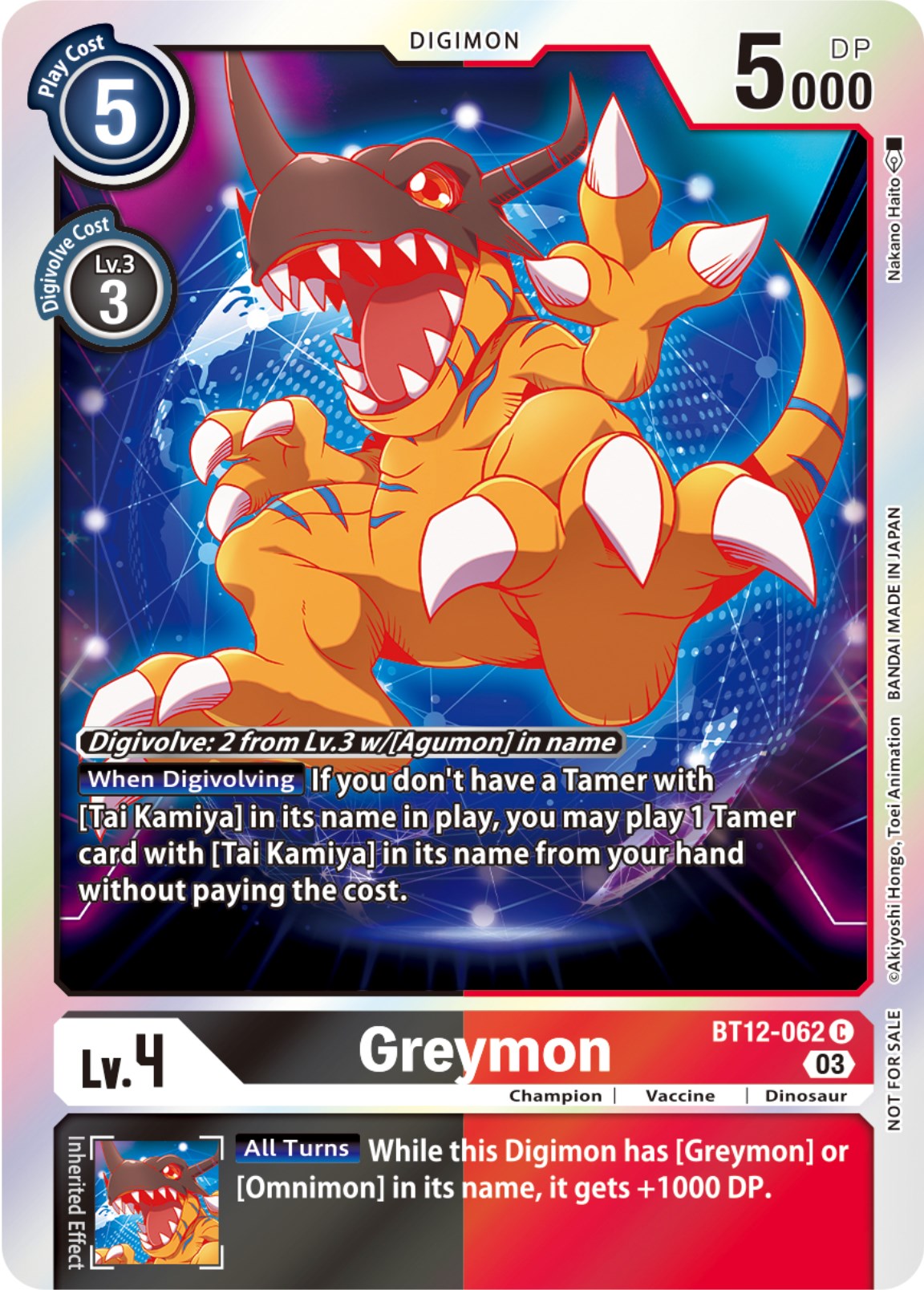 Greymon [BT12-062] (Official Tournament Pack Vol.11) [Across Time] | Card Merchant Takapuna