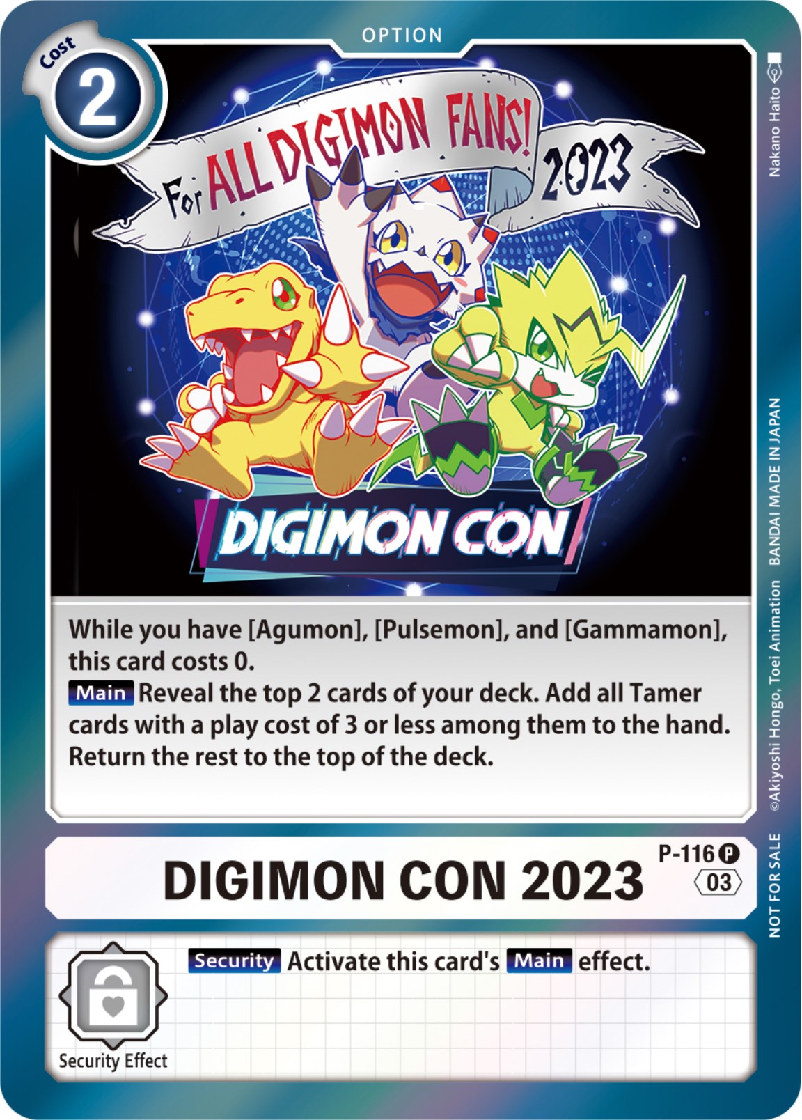 Digimon Con 2023 [P-116] (Official Tournament Pack Vol.11) [Promotional Cards] | Card Merchant Takapuna