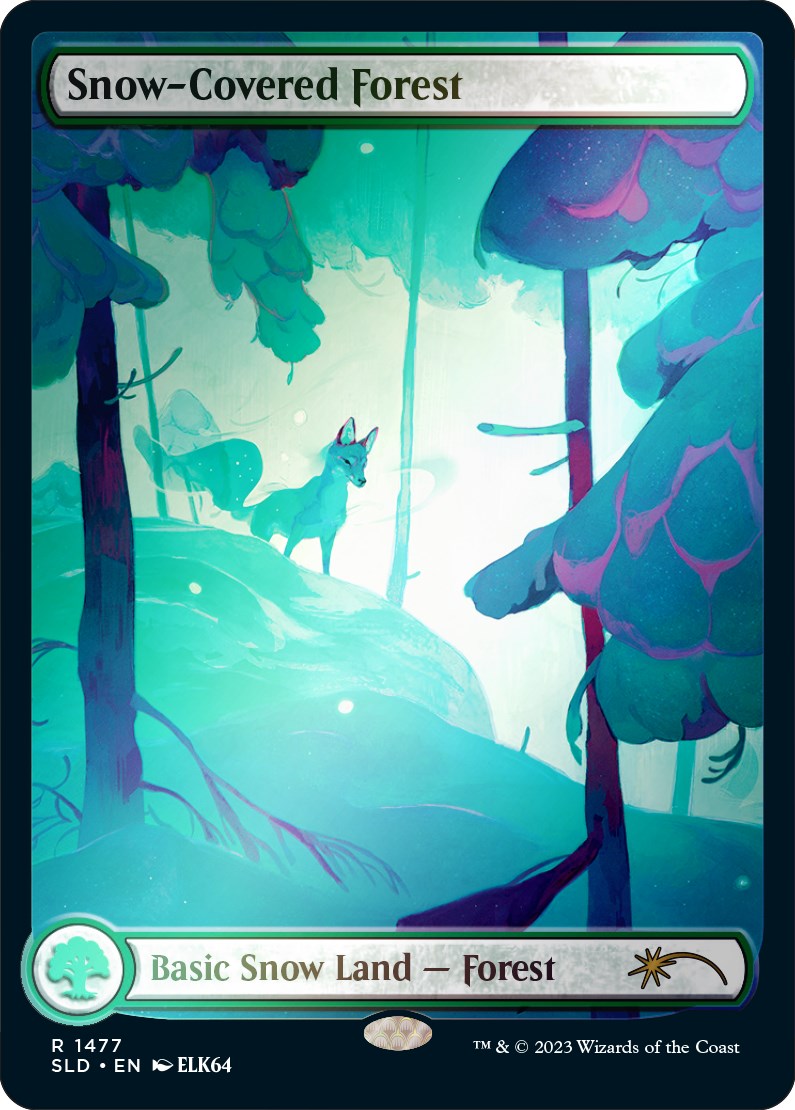 Snow-Covered Forest (1477) (Rainbow Foil) [Secret Lair Drop Series] | Card Merchant Takapuna