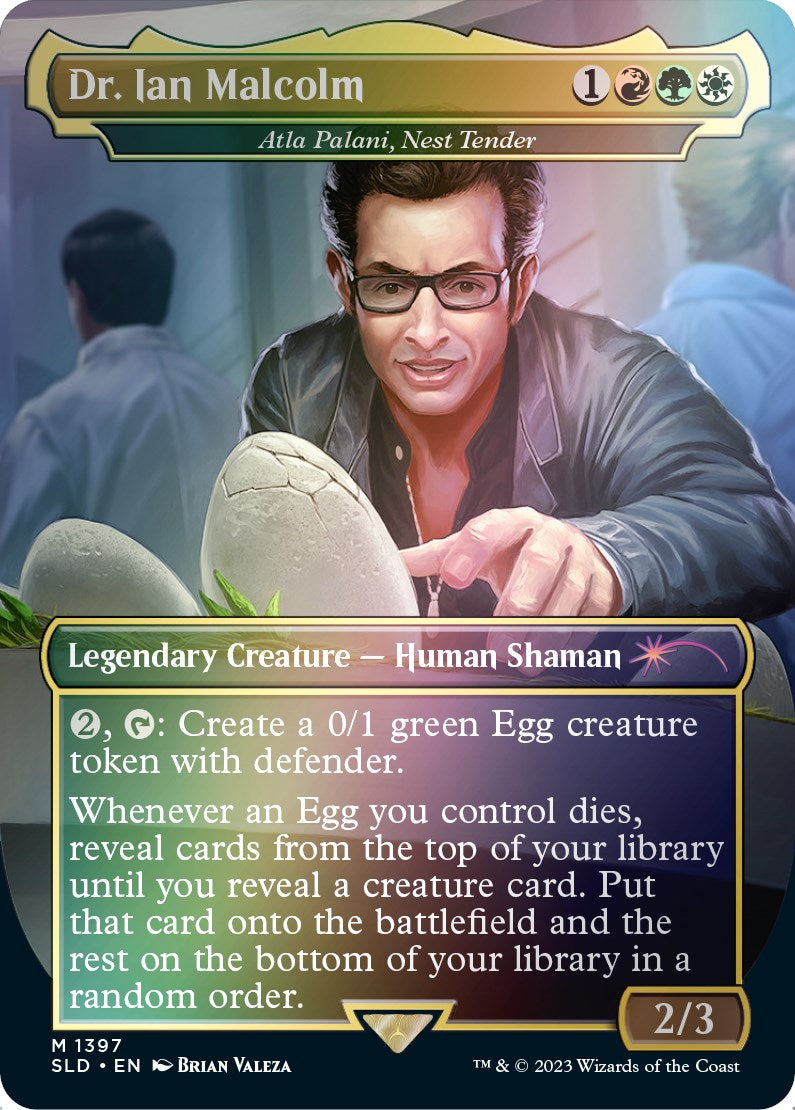 Dr. Ian Malcolm - Atla Palani, Nest Tender (Rainbow Foil) [Secret Lair Drop Series] | Card Merchant Takapuna