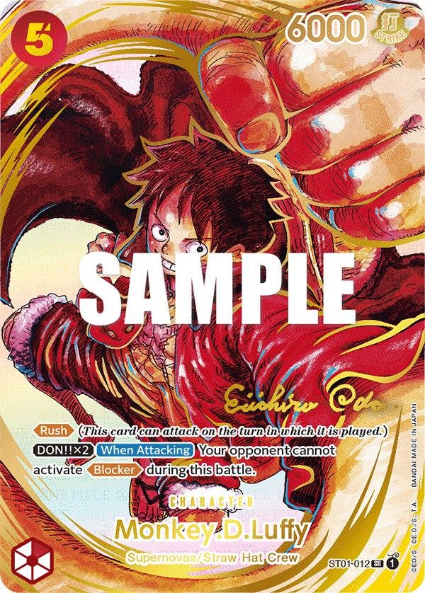 Monkey.D.Luffy (Alternate Art) (Gold-Stamped Signature) [Starter Deck: Straw Hat Crew] | Card Merchant Takapuna