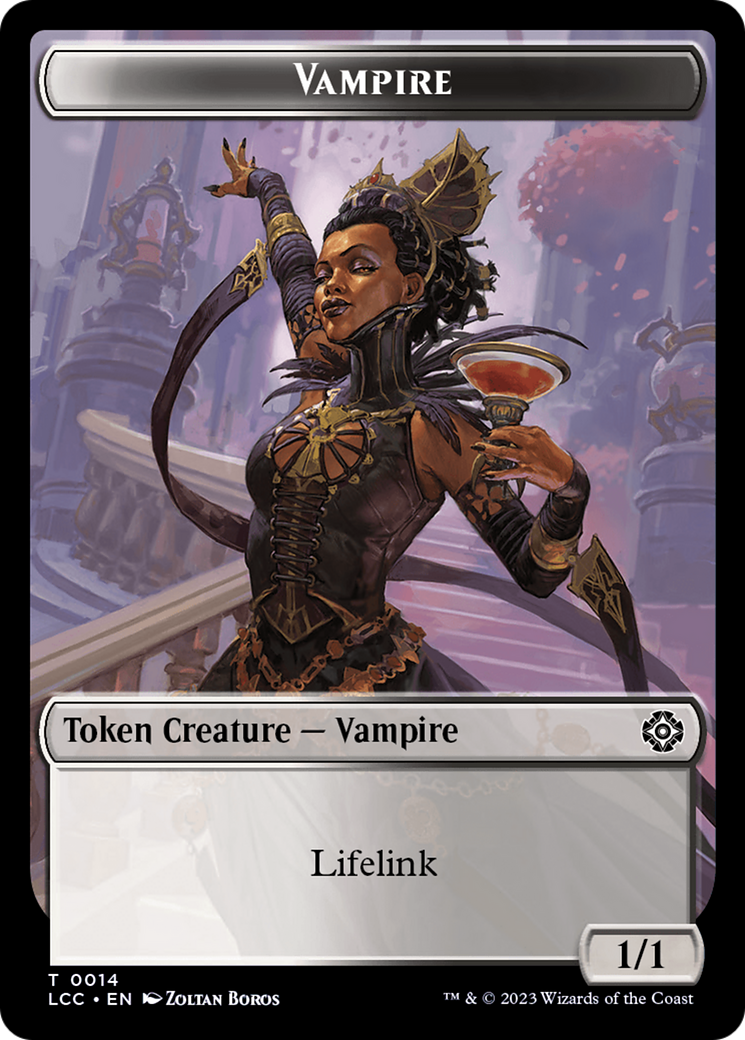 Vampire (0014) // Vampire Demon Double-Sided Token [The Lost Caverns of Ixalan Commander Tokens] | Card Merchant Takapuna