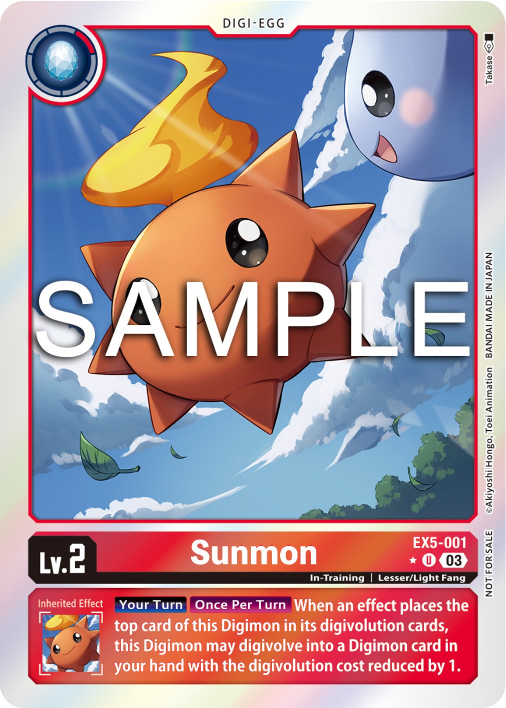 Sunmon [EX5-001] (Animal Colosseum Box Promotion Pack) [Animal Colosseum] | Card Merchant Takapuna