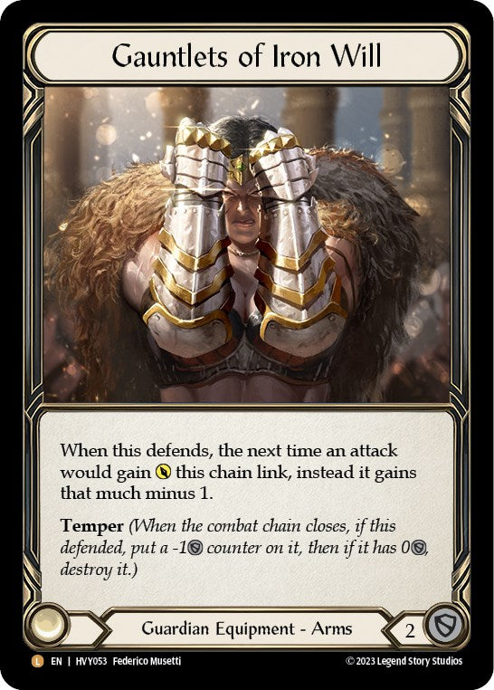 Gauntlets of Iron Will [HVY053] (Heavy Hitters)  Cold Foil | Card Merchant Takapuna