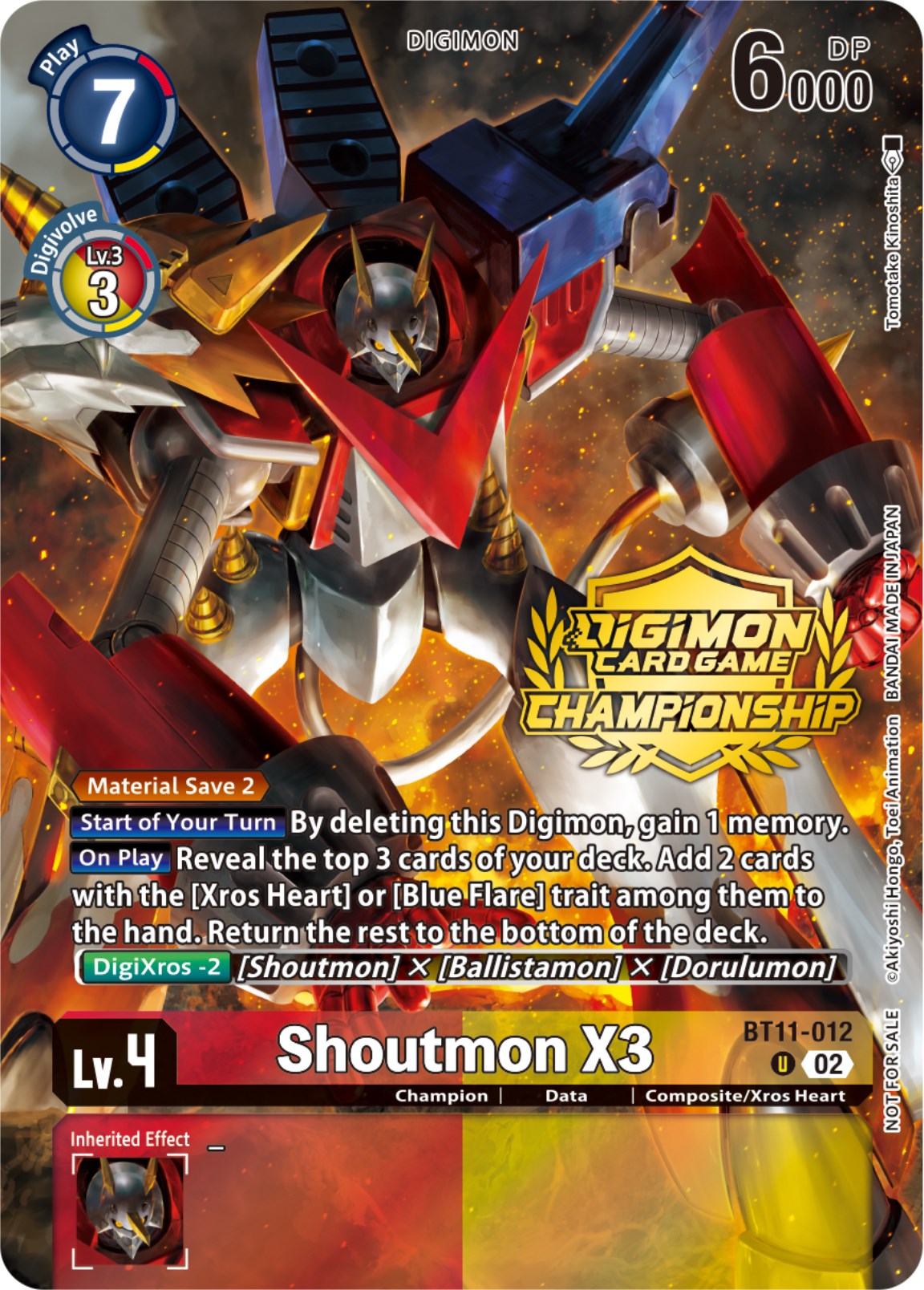 Shoutmon X3 [BT11-012] (Championship 2023 Tamers Pack) [Dimensional Phase Promos] | Card Merchant Takapuna