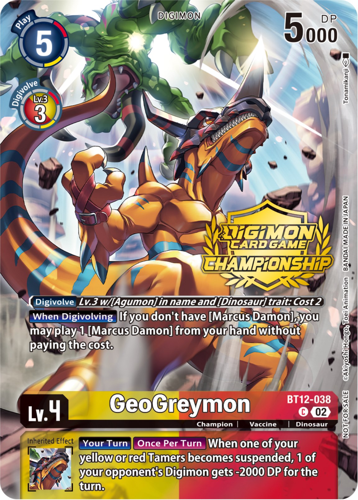 GeoGreymon [BT12-038] (Championship 2023 Tamers Pack) [Across Time Promos] | Card Merchant Takapuna