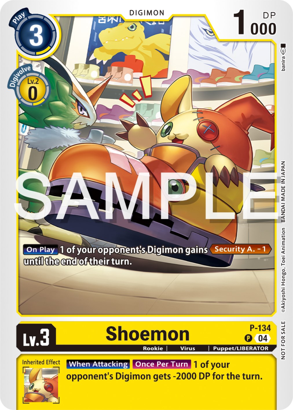 Shoemon [P-134] (Digimon Liberator Promotion Pack) [Promotional Cards] | Card Merchant Takapuna