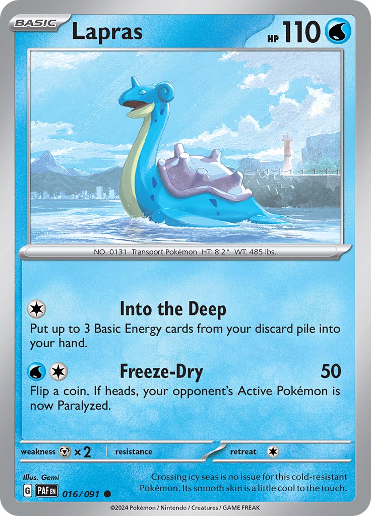 Lapras (016/091) [Scarlet & Violet: Paldean Fates] | Card Merchant Takapuna