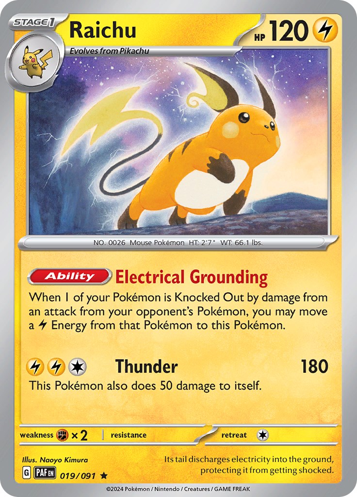 Raichu (019/091) [Scarlet & Violet: Paldean Fates] | Card Merchant Takapuna