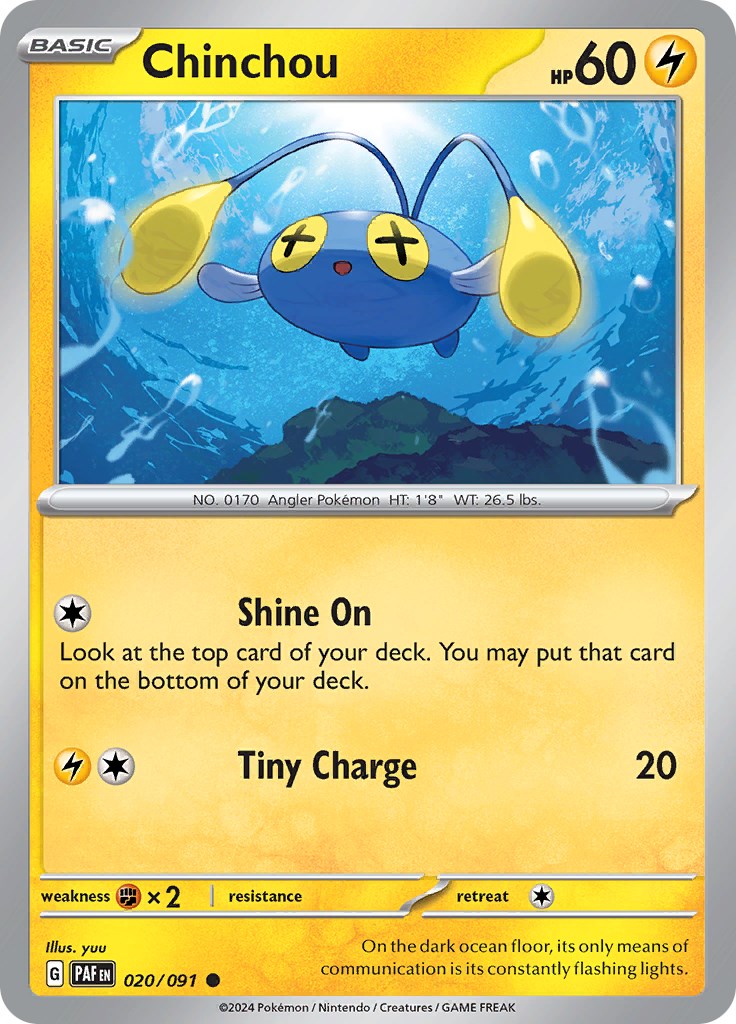 Chinchou (020/091) [Scarlet & Violet: Paldean Fates] | Card Merchant Takapuna