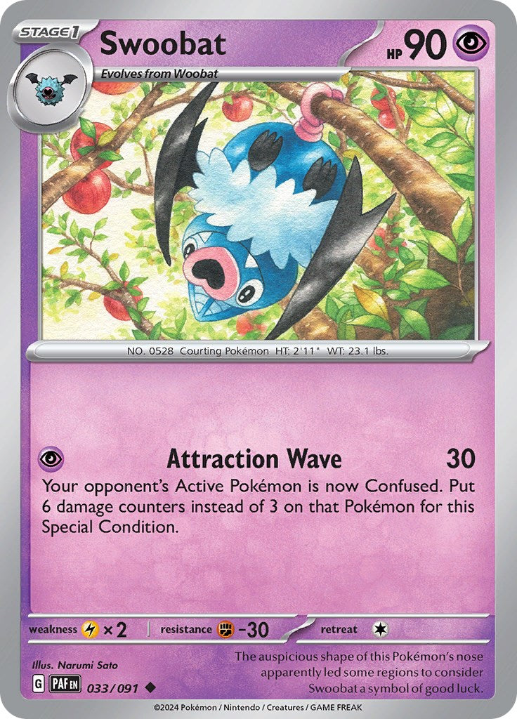 Swoobat (033/091) [Scarlet & Violet: Paldean Fates] | Card Merchant Takapuna