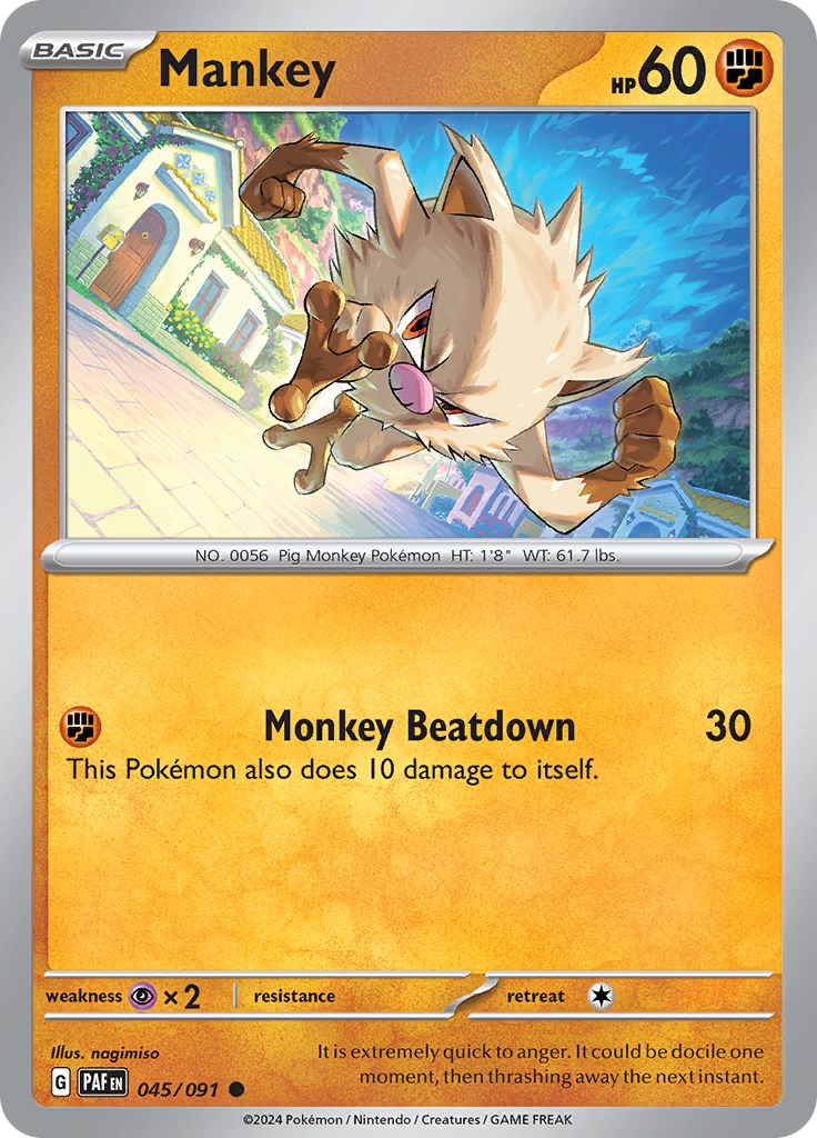 Mankey (045/091) [Scarlet & Violet: Paldean Fates] | Card Merchant Takapuna