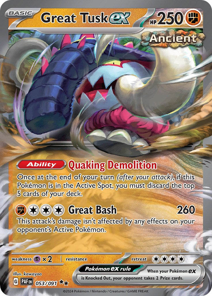 Great Tusk ex (053/091) [Scarlet & Violet: Paldean Fates] | Card Merchant Takapuna